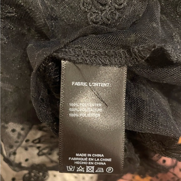 Antropologie NWT Sheer Black Floral Top - Picture 5 of 5